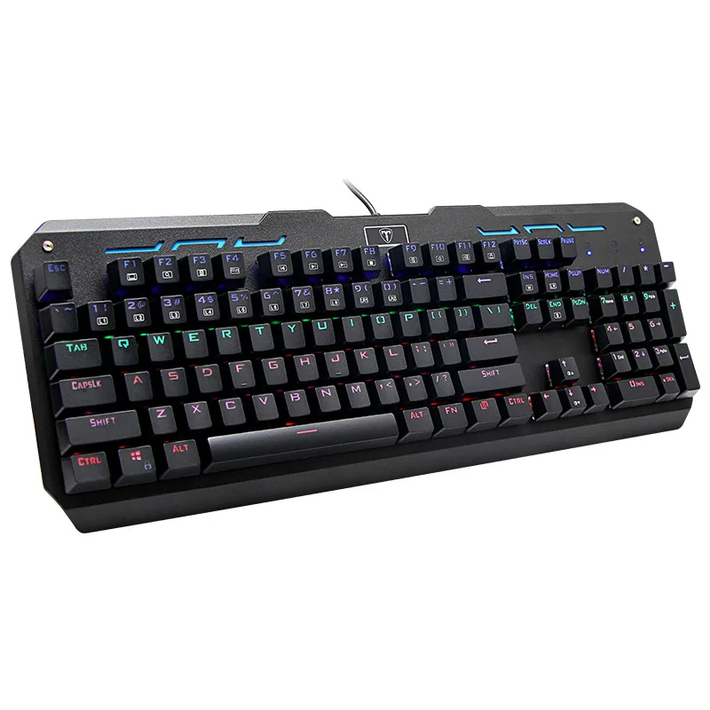 Синий переключатель механическая клавиатура 104 ключ Esports игра RGB Проводная игровая клавиатура с подсветкой для настольного компьютера ноутбука - Цвет: Standard