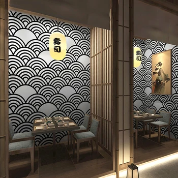 

Modern Janpan Style Wallpaper 3d Black Blue Navy Propitious Cloud Tv Background Restaurant Wallpaper for Walls In Rolls