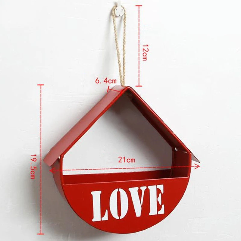 Creative Iron Hanging Planter Wall Window Flower Basket Design Home Decor