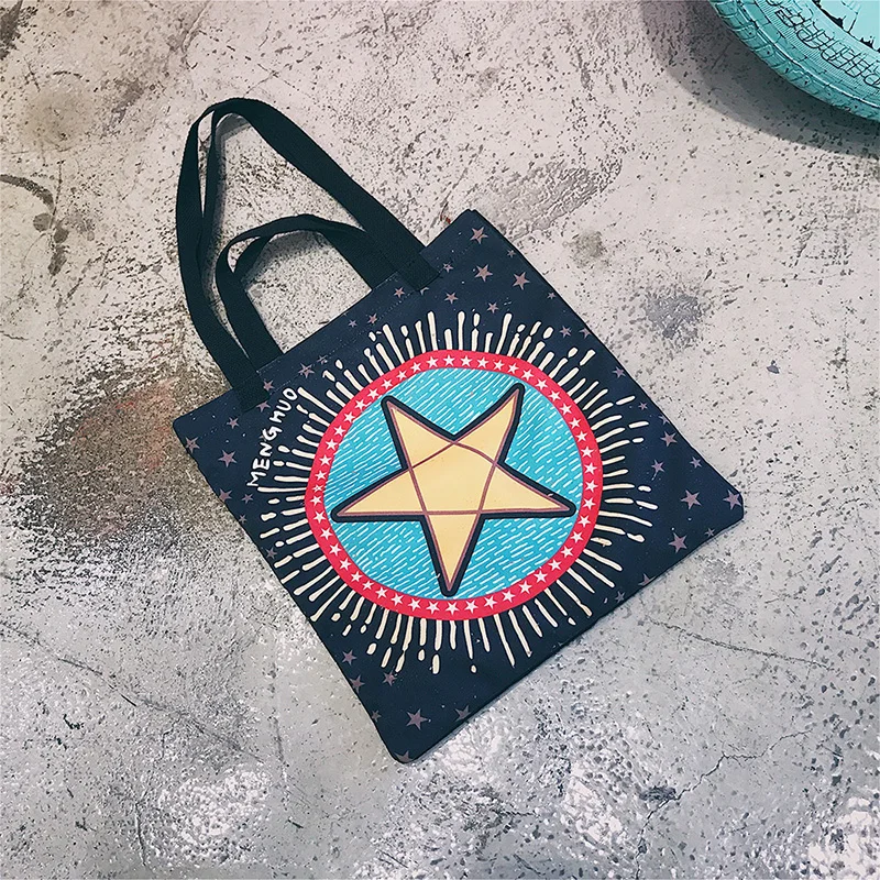 Menghuo Original Design New Tarot Canvas Handbags Printed Bags Beach Bags Large Capacity Tote Women Casual Shopping Bags Bolsa (50)