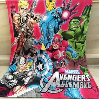 

Little Kids Marvel Avengers Fleece Blanket Boys Cartoon Spiderman cover Children Household Comfortable Picnic Blanket 150*200 cm