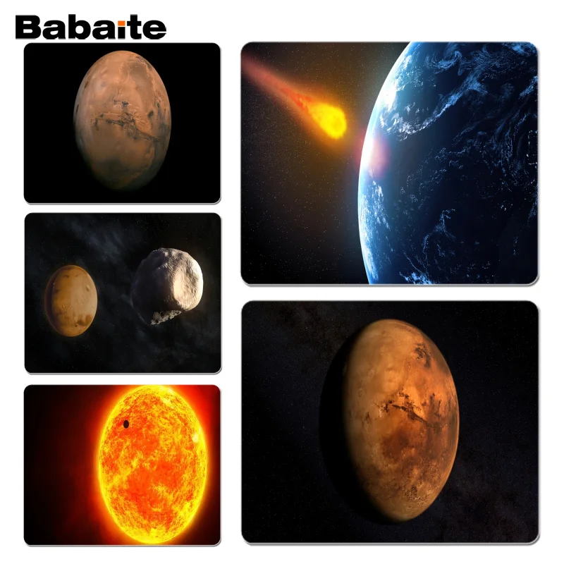 Babaite свой собственный коврики черный планеты Марс офисных мышей геймер мягкие Мышь Pad Размеры для 18x22 см 25x29 см резиновая Мышь коврики