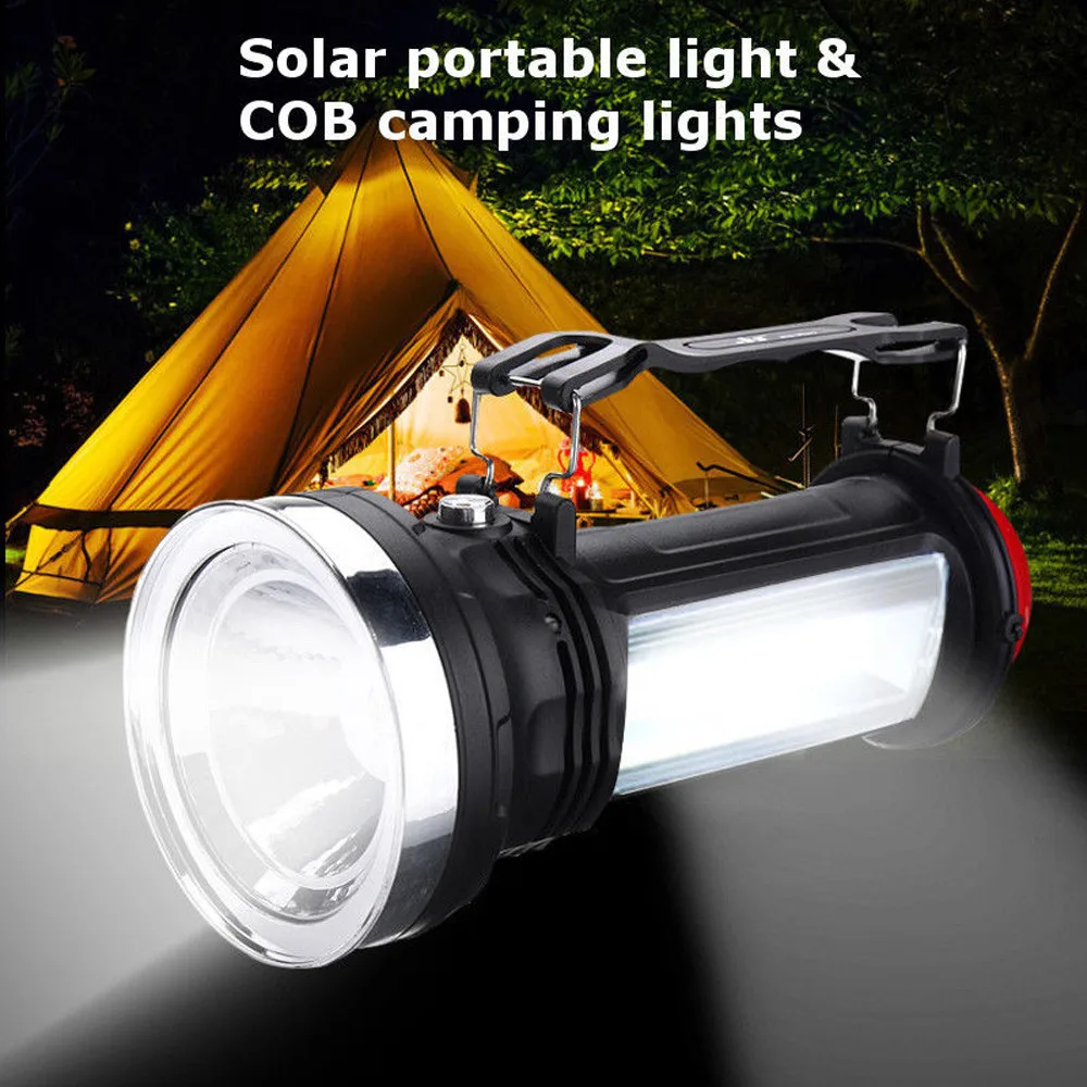 

Portable Solar Power COB LED Outdoor Camping Flashlight Emergency Lantern Lamp Work Light for Emergency Lighting