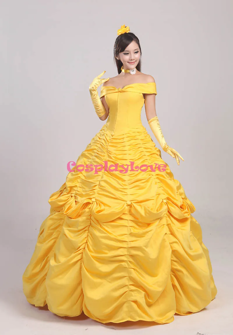 CosplayLove Custom Made Beauty And The Beast Belle Princess Yellow Dress Cosplay Costume For Halloween Christmas Party (5)