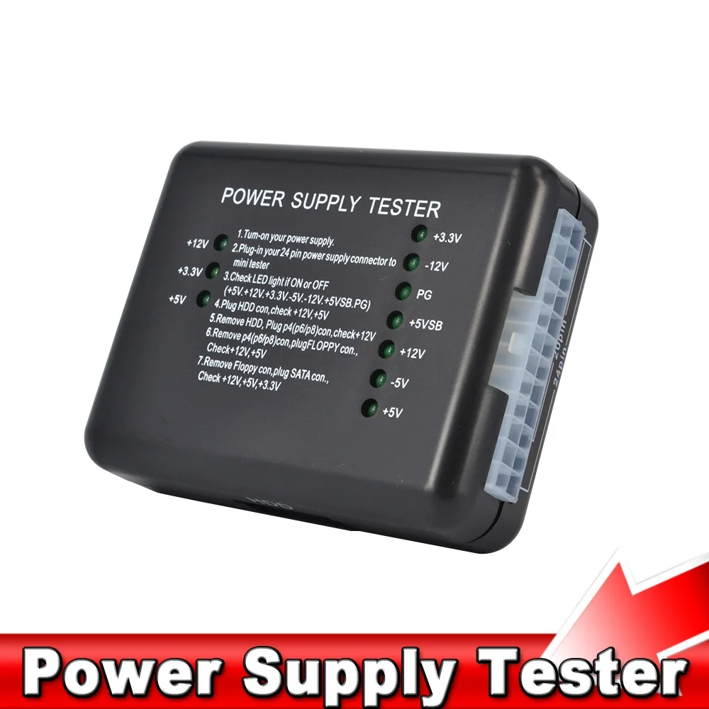 PC Computer ATX SATA HDD Power Supply Tester LED