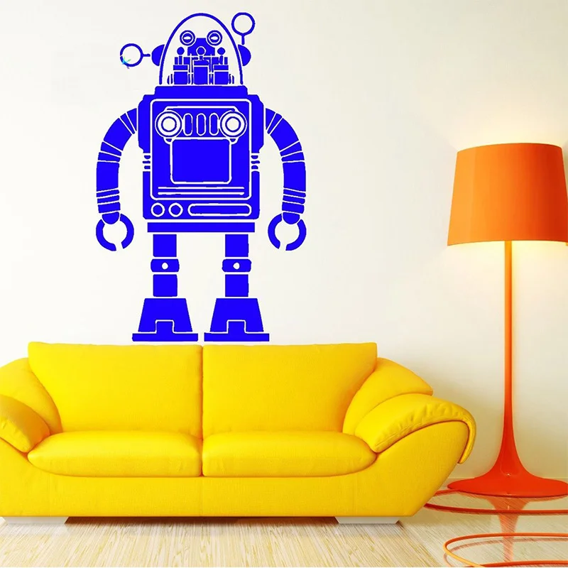 Робототехника виниловые наклейки на стену. Обои на стену с роботами. Робототехника виниловые наклейки на стену. Виниловые наклейки на стену. Робот силуэт.