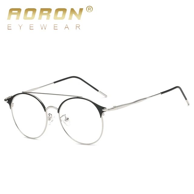 Special Price AORON 2018 New Fashion Women Mens Computer Goggles Retro Metal Blue Light Blocking Glasses Round Gaming Glasses UV400 Eyewear