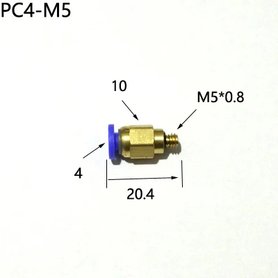 

5PCS 4mm Tube To M5*0.8 Male Thread Straight One-Touch Coupling Pneumatic Push Pipe Fitting Tube Connector For Pneumatic Pipes