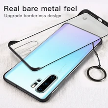 Ultra-ince Çerçevesiz Mat pc telefon kılıfı Için Huawei Onur P20 P30 20 Pro Lite Nova 3e 4e 5 5i Ile halka Halat Kapak Coque Funda(China)