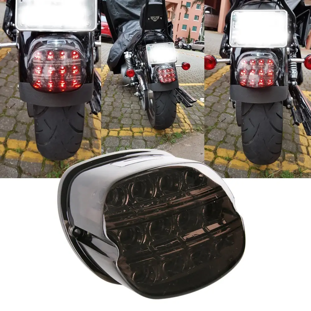 Motorcycle LED Brake Tail Light License Plate Lamp For Harley Touring Road King Electra Glide |