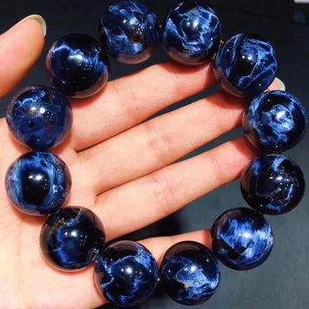 

20mm 100% Natural Namibia Pietersite Blue Yellow Stretch Gemstone Round Big Beads Bracelet For Man and Woman AAAAAA
