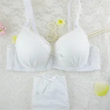 Бантик Кружева Пуш Ап Бюстгальтер короткие наборы женское сексуальное женское нижнее белье B чашки нижнее белье трусики