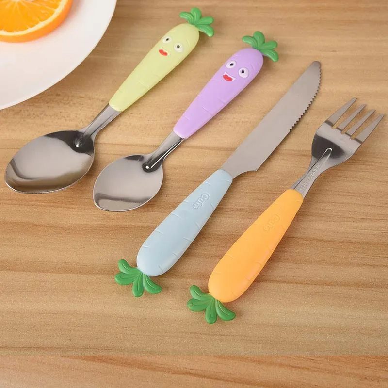 

Kids Tableware Golden Cutlery Set 3 Pcs Stainless Steel Child Feeding Dining Set Kid Feeder Utensils Feed Spoon Tableware