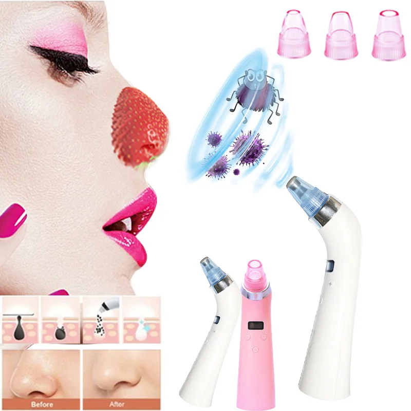 

4 In 1 Vacuum Face Pores Suction Nose Blackhead Removal Acne Peeling Cleaner Facial Skin Care Microdermabrasion Beauty Machine