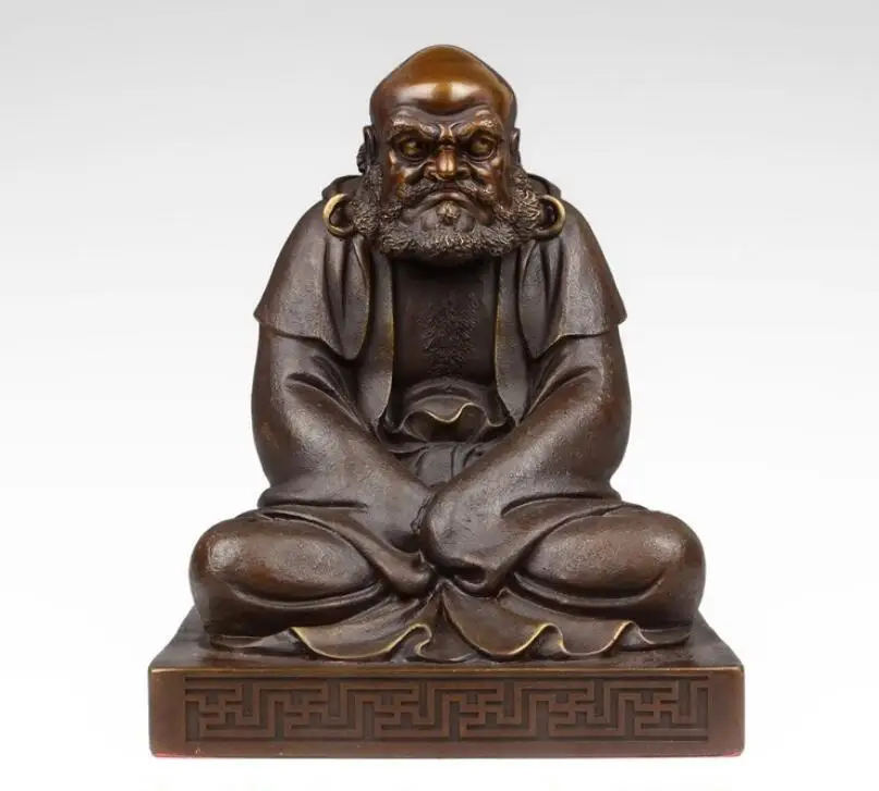 Тибетский буддизм из чистой красной меди Damo Bodhidharma Damour Arhat статуя монаха