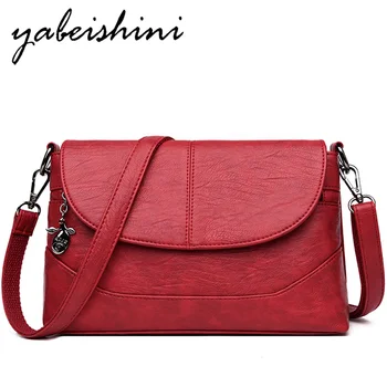 

2019 Fashion Women Bag Leather Shoulder Bag PU Crossbody Bags Flip cover + zipper Handbags for Women Messenger Bags Four seasons