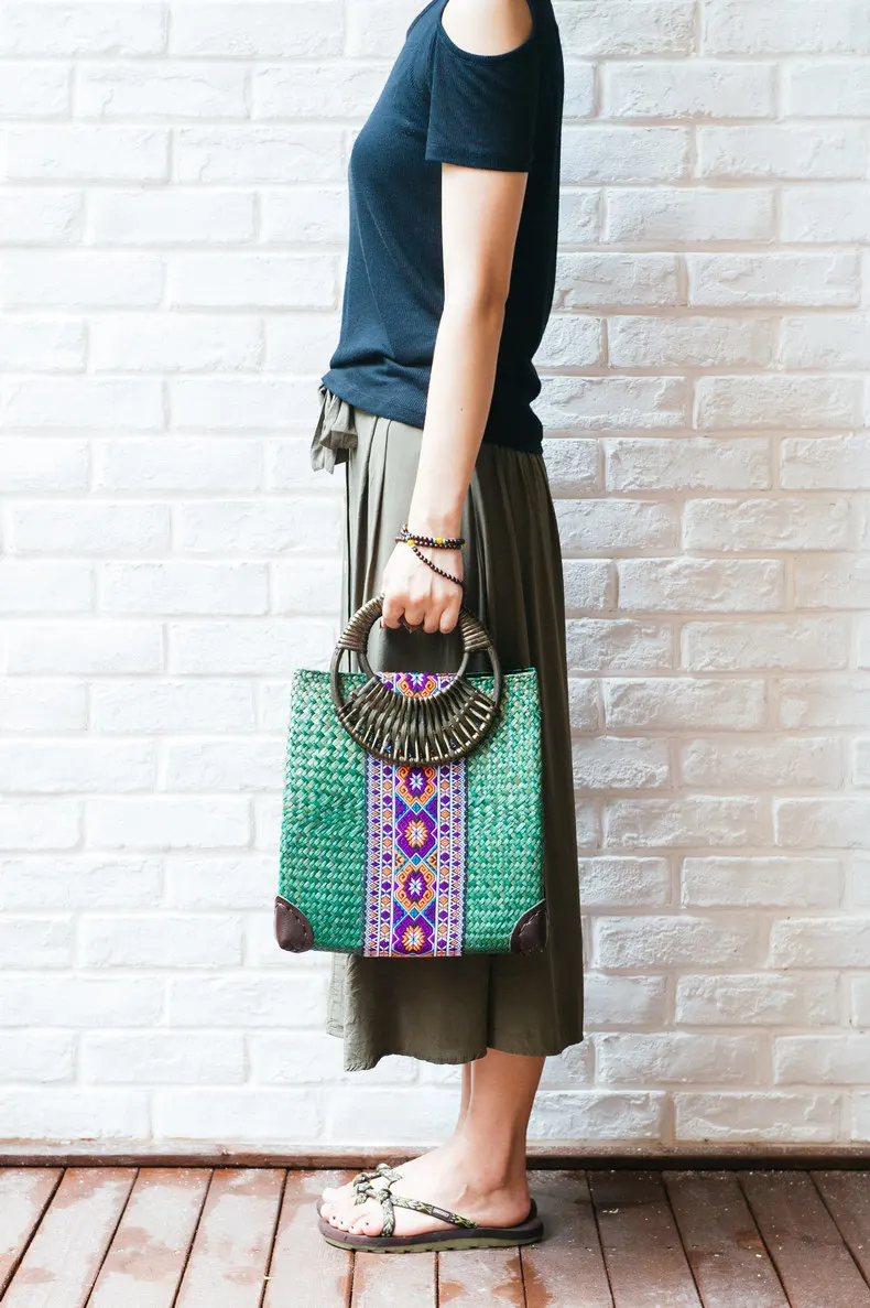 

Thai version of leisure resort beach package European and American style straw bag retro fashion handbag