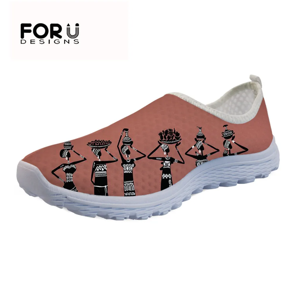 

FORUDESIGNS Unique Ethnic Prints Female Summer Spring Mesh Flats Shoes Sneakers Casual Beach Lover Slip-on Women Shoes Zapatos