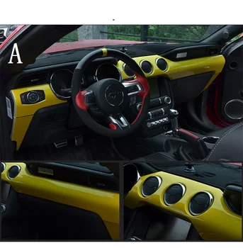 

Fit for Ford Mustang central control instrument panel cover stainless steel bright strip trim 15-17