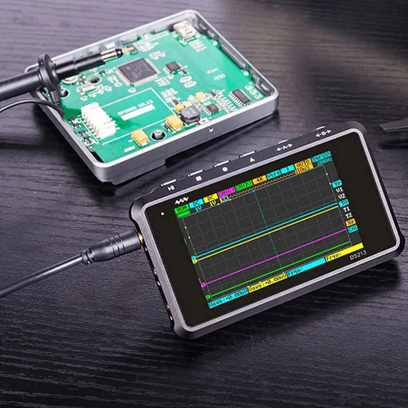 

Mini DSO Digital Oscilloscope USB Handheld DSO213 Pocket Size 2 Analog Channel 1000m AH Lipo battery Bandwidth Oscilloscopes