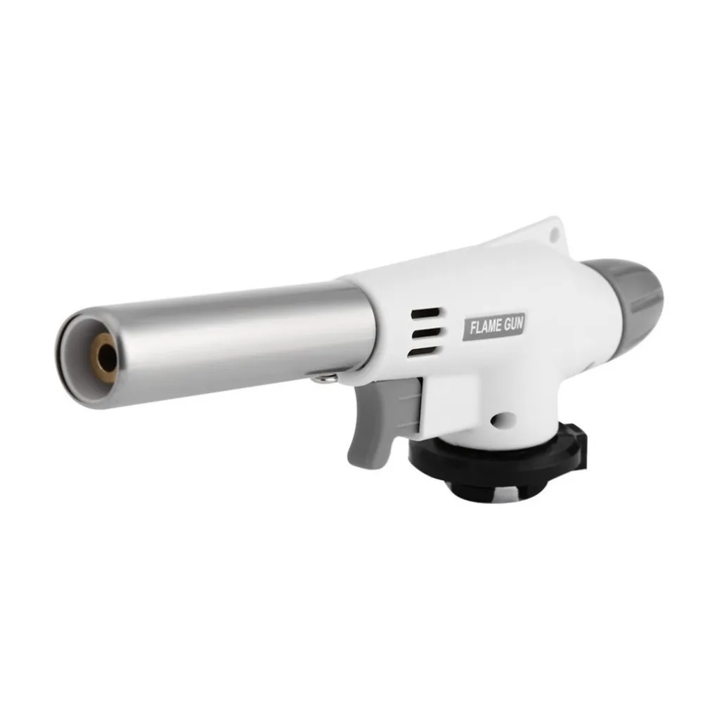

Fully Automatic Electronic Flame Gun 1350degree Flame Adjustable Butane burner Portable Torch Lighter Igniter Outdoor Equipment