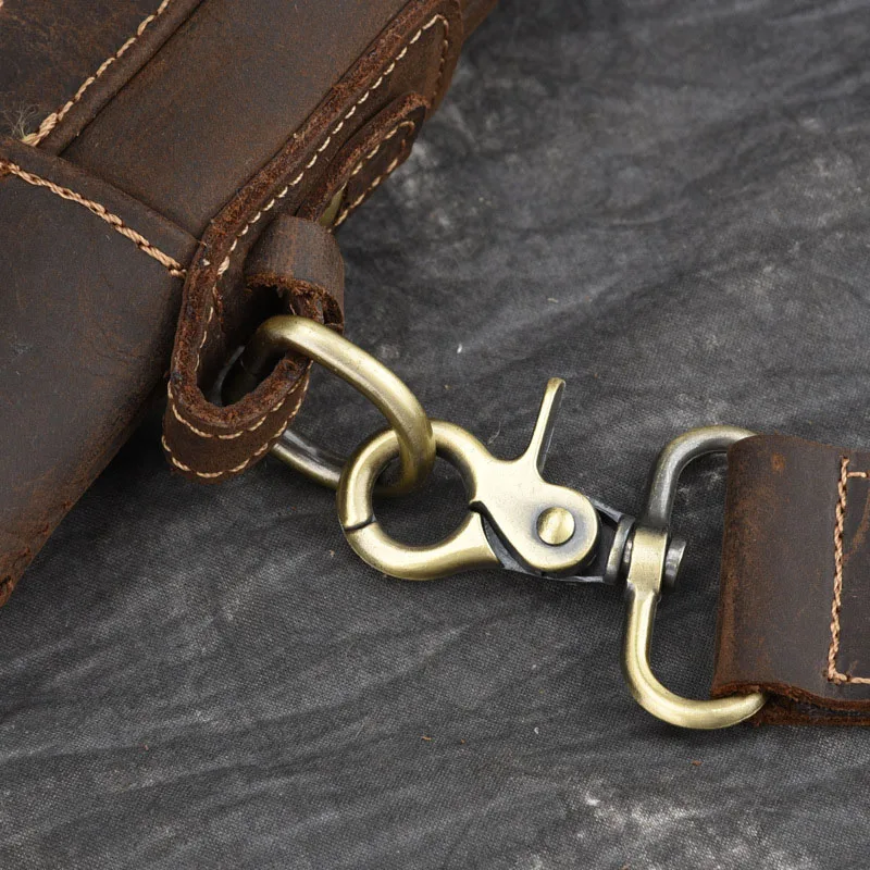 AETOO New retro business handbag crazy horse leather briefcase shoulder diagonal Messenger bag shoulder diagonal package