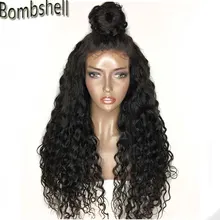 Bombshell черный или коричневый Надувные вьющиеся термостойкие синтетические парики на кружеве бесклеевой натуральный волос Расставание для женщин