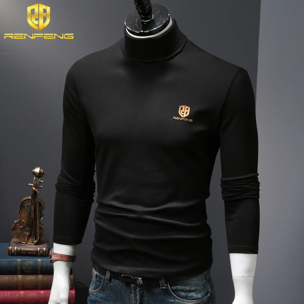 men's shirts underwear winter men's 95% cotton undershirts long sleeve thermo shirt plus velvet foldable turtleneck wram clothes (6)