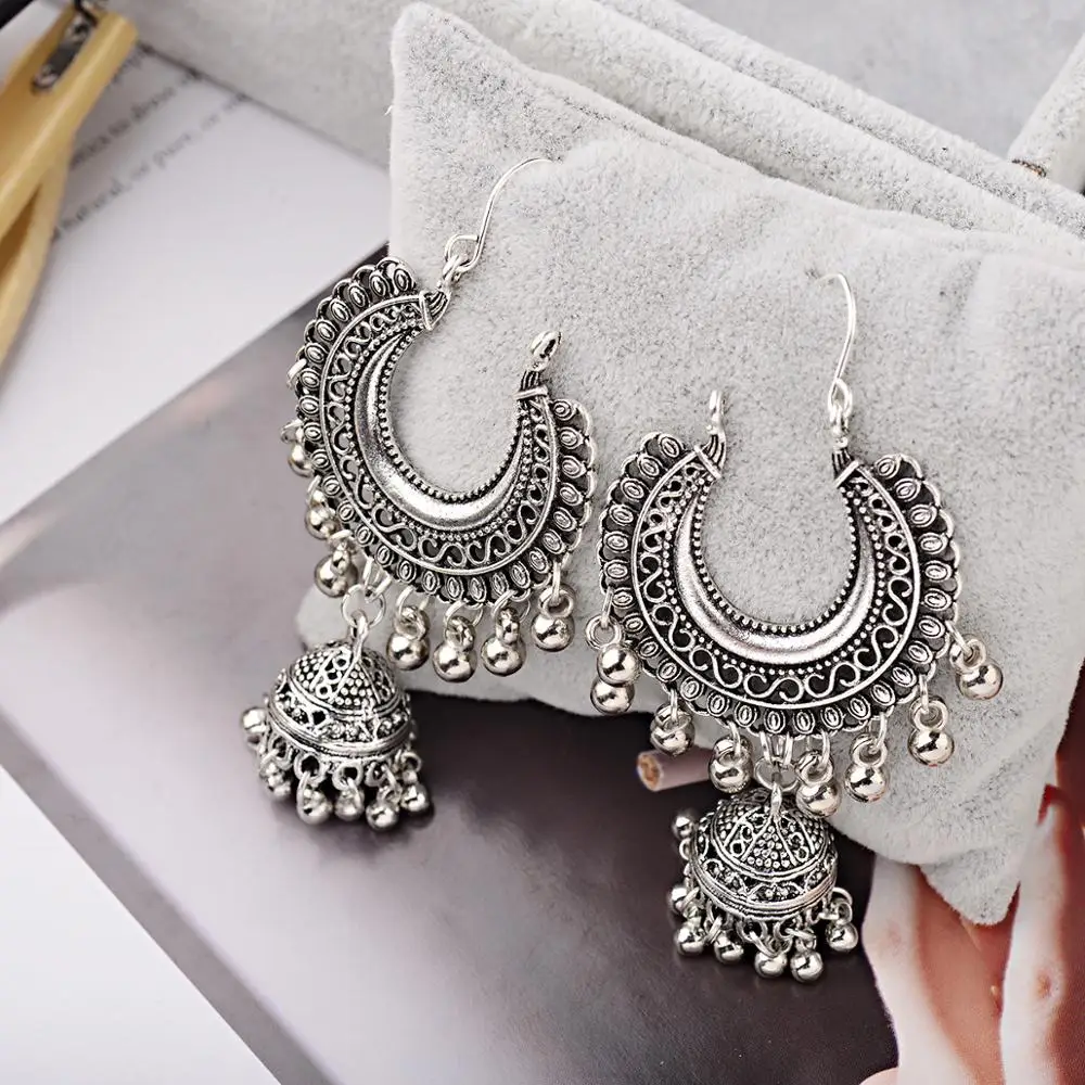 Stone Studded Silver Plated Spherical Hoop Earring – Priyaasi