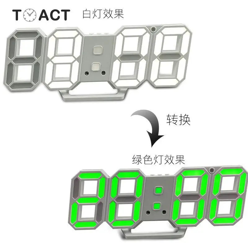

Digital Wall Clock 3D LED Alarm Clocks 24 Or 12 Hour Display Multi-color Desk Watch Home Decor reloj de pared digital