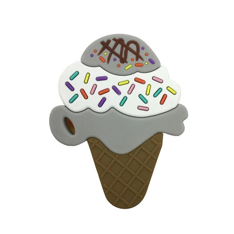 10pcs Molar Teethers Pendant Toys Ice Cream Shape Food Grade BPA Free