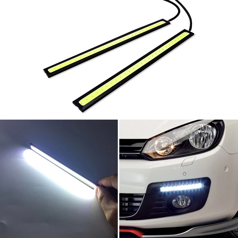 2x COB DRL LED Daytime Running Lights Car Lamp For Ford Focus 2 3 1 Fiesta Ranger Fusion Mondeo 4 3 MK2 MK4 Kuga Transit Mustang