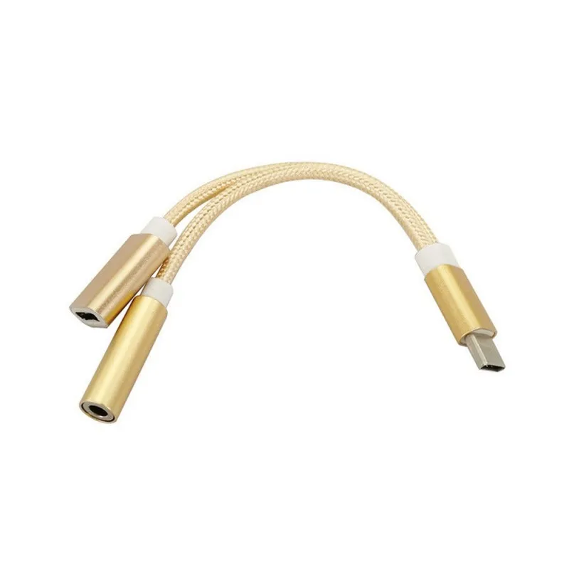 

2 in 1 Headphone Cable USB C Adapter for Samsung Xiaomi OPPO Type C to 3.5mm Audio Jack USB3.1 Charger Adapter