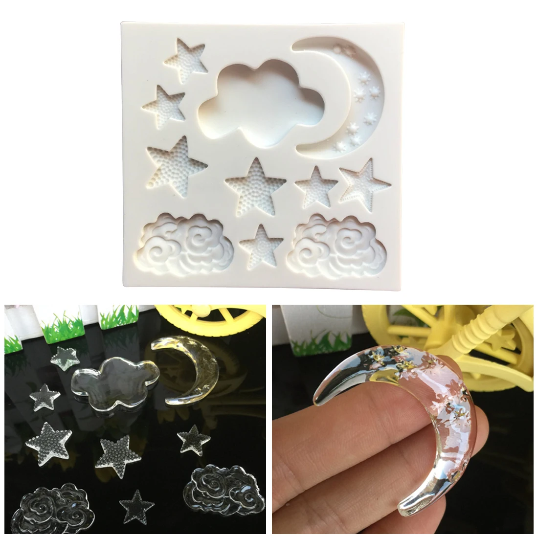 

Cake Decorating Tools Cloud Star Moon Silicone Mold Fondant Mold Chocolate Gumpaste Mold Kitchen Series