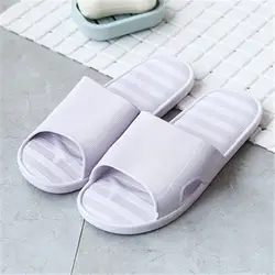 Домашние тапочки летняя домашняя обувь Нескользящая мягкая подошва мужские японские полосатые сандалии для ванной WMY49