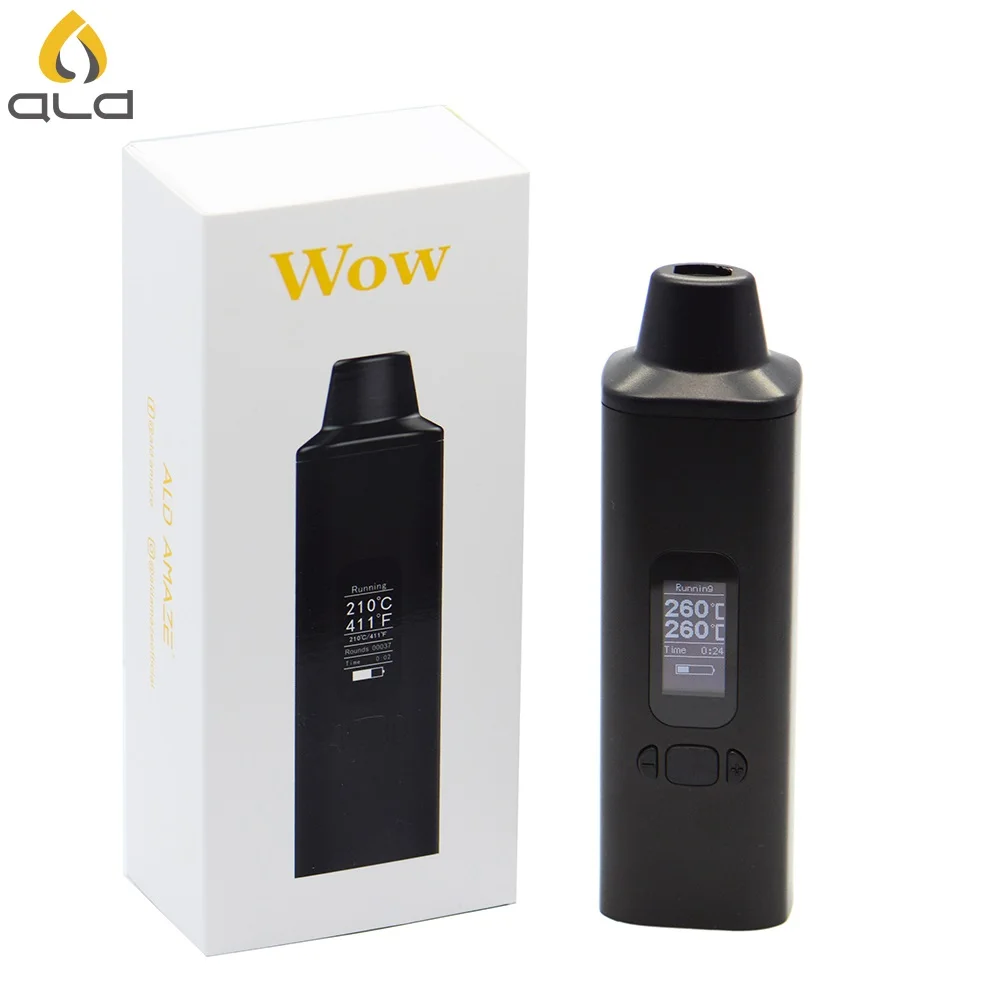ALD AMAZE W0W V2 Dry Herb vape Kit Electronic Cigarettes 1800mAh with OLED Display and Vibrating alert herbal vaporizer ALD AMAZE W0W V2 Dry Herb vape Kit Electronic Cigarettes 1800mAh with OLED Display and Vibrating alert herbal vaporizer