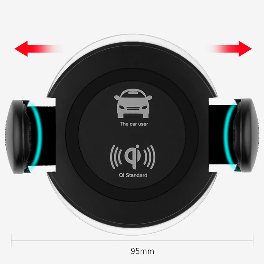 360 градусов вращение QI Беспроводное Автомобильное зарядное устройство Chargeur Voiture Cargador автомобильная зарядка в автомобиле Chargeur Индукционное вентиляционное отверстие