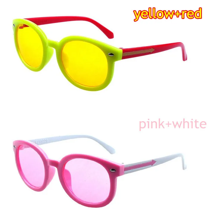 Классические детские солнцезащитные очки круглой формы легкий вес пластиковые солнцезащитные очки УФ-защита Для мальчиков и девочек милые детские солнцезащитные очки Стрелка