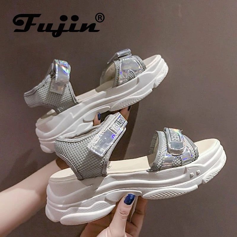 

Fujin Sandals Female Summer Net Red Thick Bottom Roman Platform Shoes Dropshipping Wild Non-slip Student Beach Shoes Ins Tide