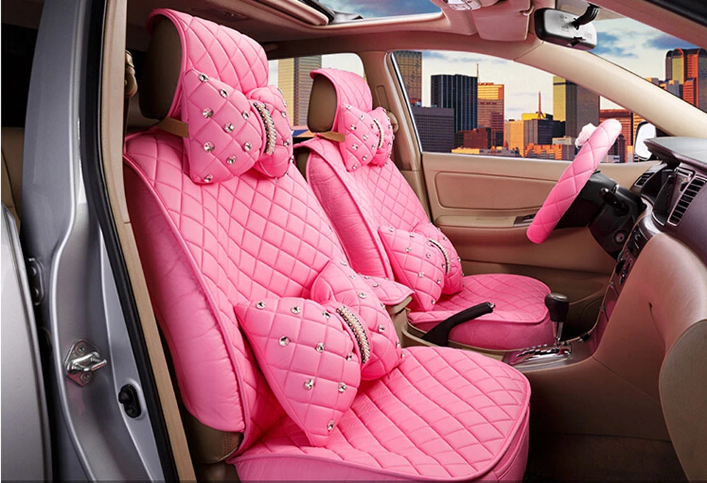 16新しい優れ た品質高級ピンクシート カバー革座席ユニバーサル フルセット車の シート カバー簡単に インストール フィット ほとんど の車 Car Remote Key Covers Car Decorcar Seat Carrier Cover Aliexpress