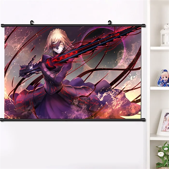 Японская игра-аниме Fate/stay night Saber Alter FGO настенный Свиток Плакат манга настенные подвесные плакаты украшение дома 40*60 см - Цвет: U