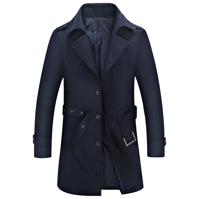 

2018 Trench Coat Men Classic Single Breasted Mens Long Coat Masculino Mens Clothing Long Jackets & Coats British Style Overcoat