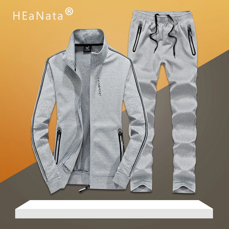 

Sportswear 2019 Running Spring Tracksuit Man Men Sport Brand Tracksuits Outwear Set 2 pieces Sportswear Sweat Warm Suit Men