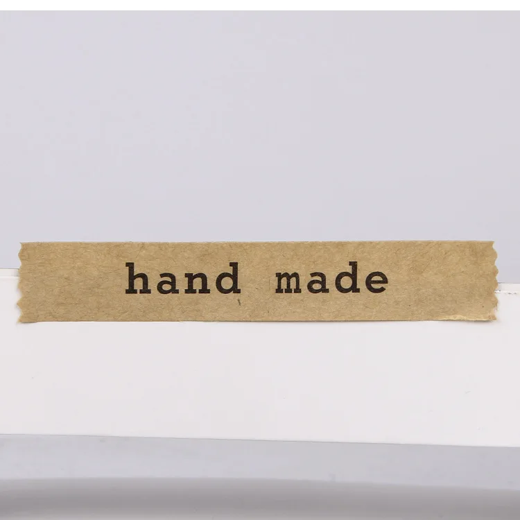 Long strip edge font b made b font hand Kraft baking bag sealing font b stickers