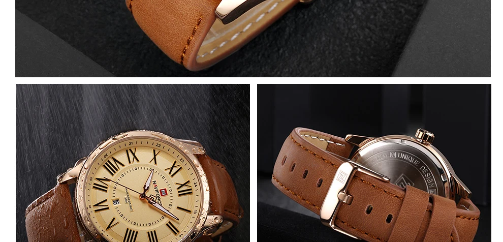 Naviforce бренд Для мужчин аналоговый Кварцевые наручные часы кожа Водонепроницаемый Спортивные часы Для Мужчин's Повседневное часы мужской Relogio Masculino