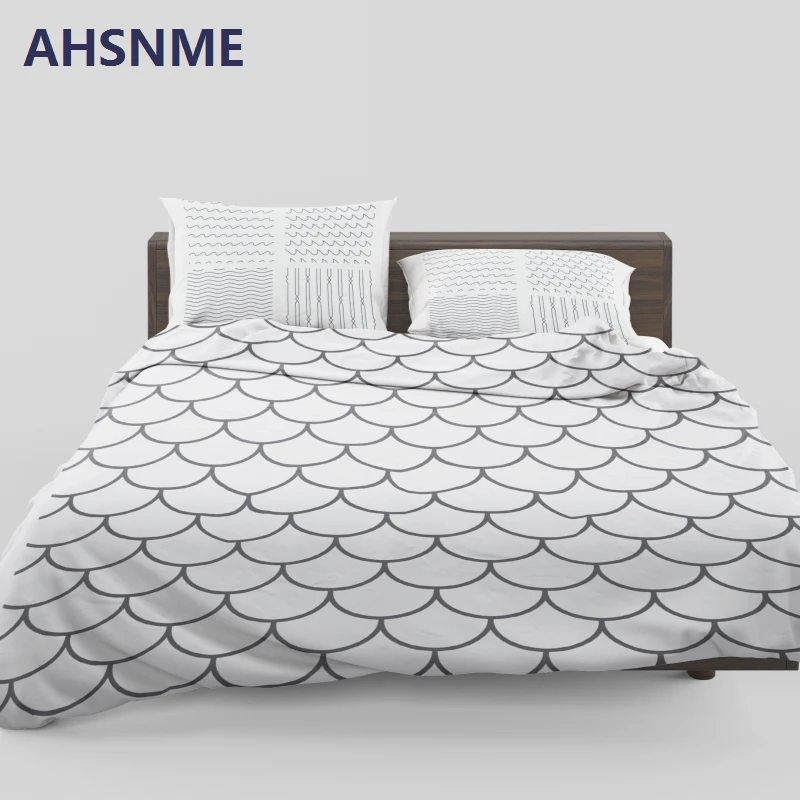 Ahsnme Simple Geometric Pattern Duvet Cover Sets Quilt Cover