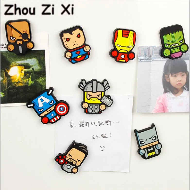 

Marvel Avengers Captain America Shield Spider man Iron man batman superman hulk refrigerator magnet stickers toys