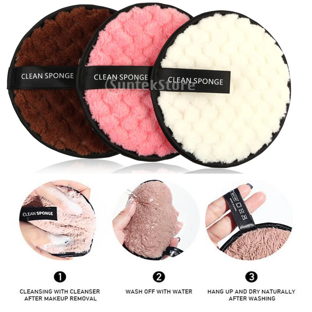 Premium 2 Ways Facial Cleaning Wash Puff Face Sponge Cleansing Pad Soft Pads,Diameter: 12cm/4.72inch