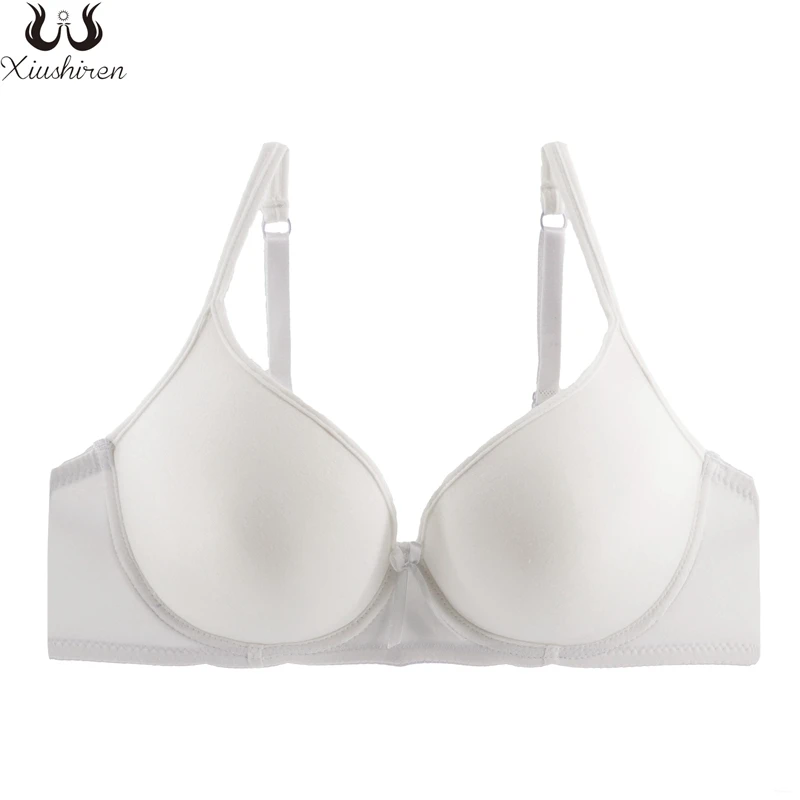 

Xiushiren Unpadded Large Size Bras for Women Underwire Unconvertible Push Up Brassiere Soild Color Back Closure Cotton Underwear