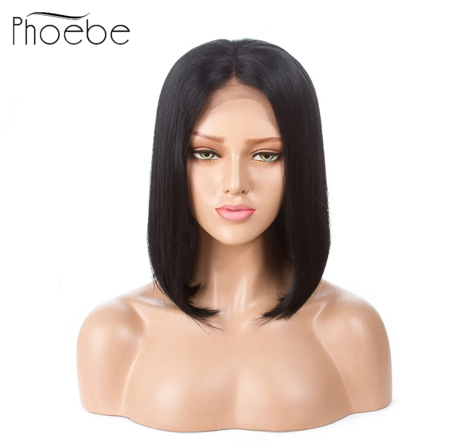 

Phoebe Hair 100% Human Hair Wigs 130% Peruvian Remy Hair Lace Front Human Hair Wigs Short Wigs Full Lace Frontal Bob Wigs